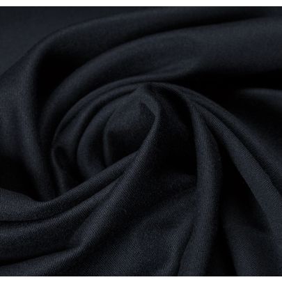 Wool Viscose Blend Black Fabric