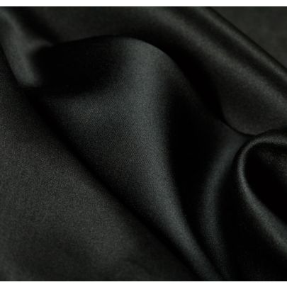 100% Silk Satin Black Fabric