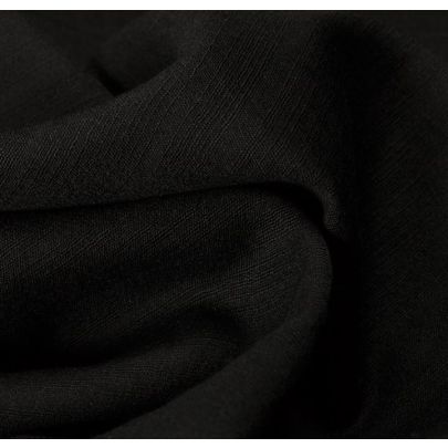 Wool Elastane Blend Black Fabric