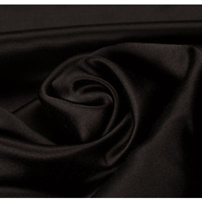 Silk Polyester Black Fabric