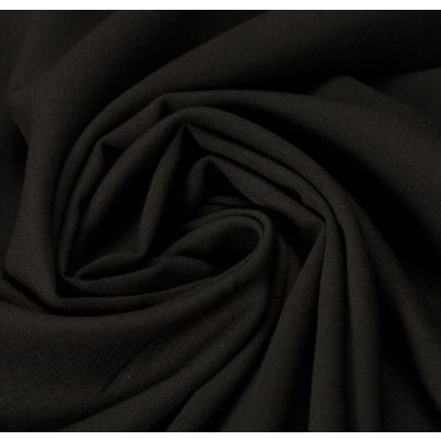 Wool Rayon Blend Black Fabric