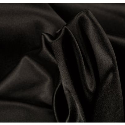 Duchess Silk Stretch Black Fabric
