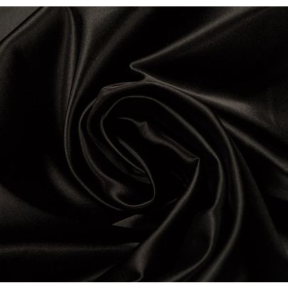 Duchess Silk Stretch Black Fabric