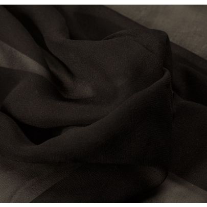 100% Silk Georgette Black Fabric