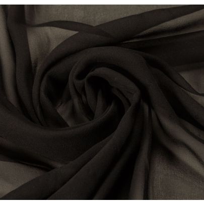100% Silk Georgette Black Fabric