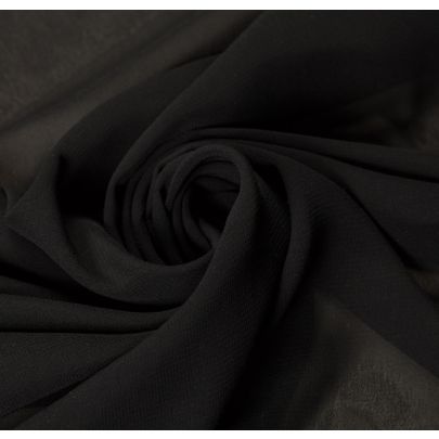 100% Poly Georgette Black Fabric