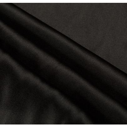 Silk Satin Elastane Blend Black Fabric