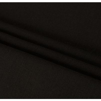 Wool Rayon Blend Black Fabric