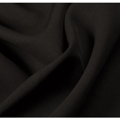 Wool Rayon Blend Black Fabric