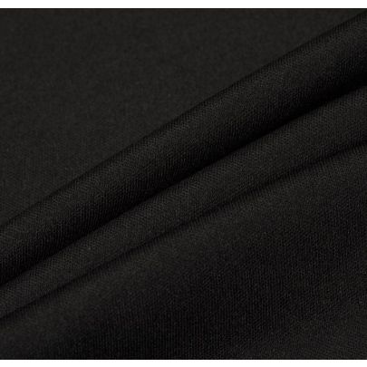 Poly Interlock Black Fabric