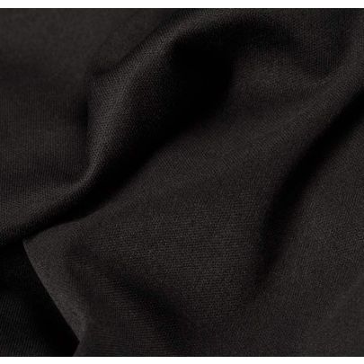 Poly Interlock Black Fabric