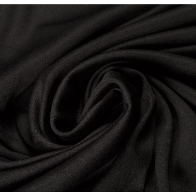 Poly Interlock Black Fabric