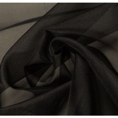 100% Silk Organza Black Fabric