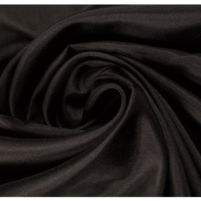 100% Silk Satin Black Fabric