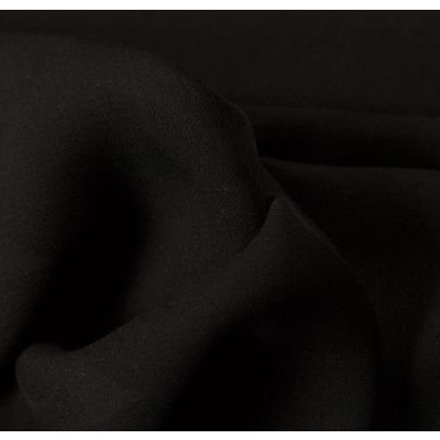 100% Silk Flat Georgette Black Fabric