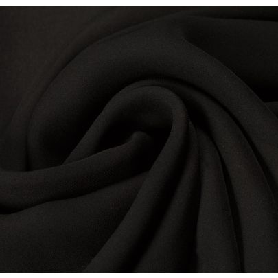 100% Silk Flat Georgette Black Fabric