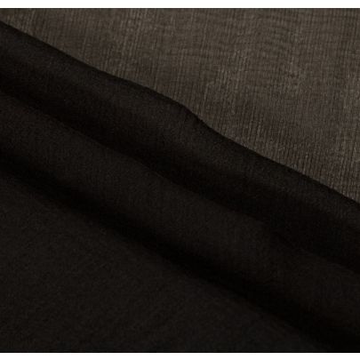 100% Silk Chiffon Black Fabric