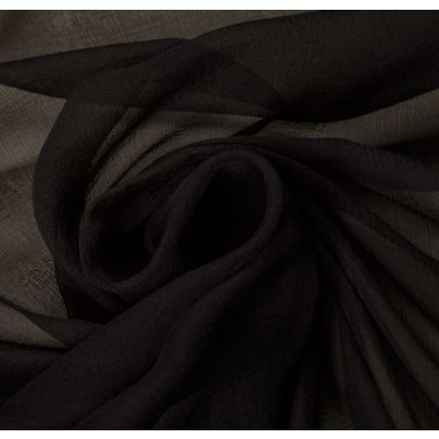 100% Silk Chiffon Black Fabric