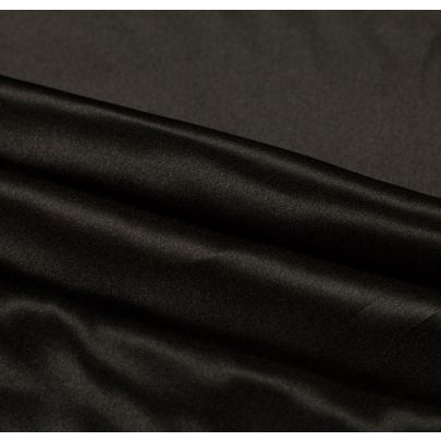 100% Silk Satin Black Fabric