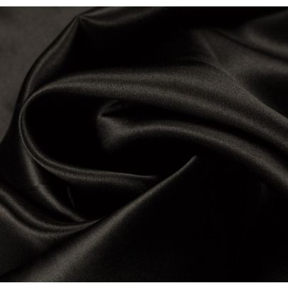 100% Silk Satin Black Fabric