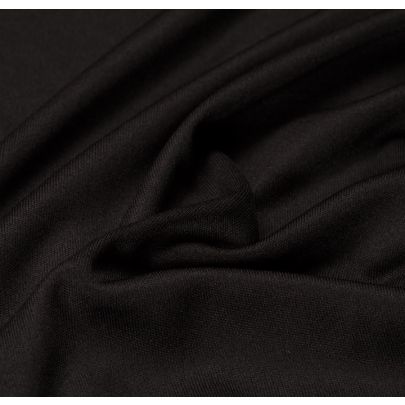 Poly Interlock Black Fabric