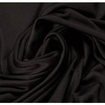 Poly Interlock Black Fabric