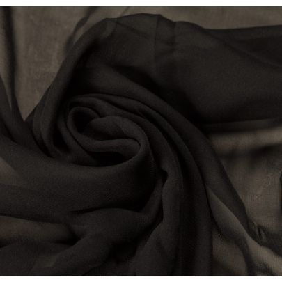 100% Silk Black Fabric