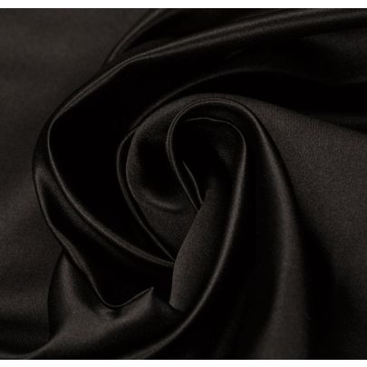 Duchess Silk Satin Black Fabric