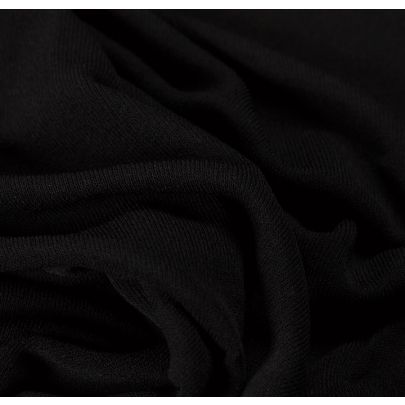 Rayon Elastane Crepe Black Fabric
