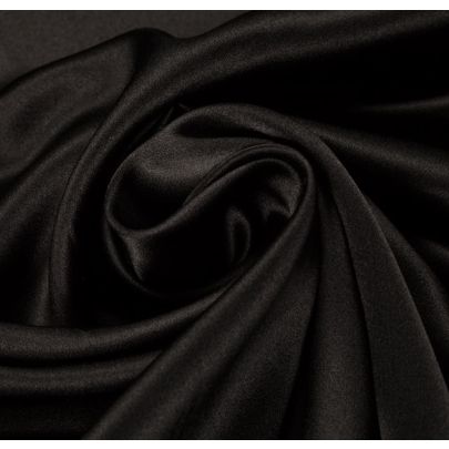 100% Silk Black Fabric