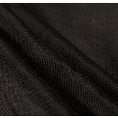 100% Linen Black Fabric