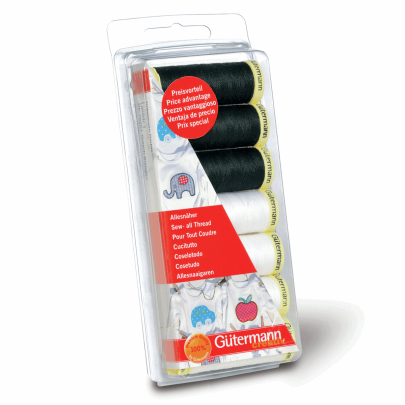 Gutermann Sew-All Thread Set 7 x 100m - Black & White