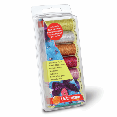 Gutermann Metallic  Thread Set 7 x 50m - Assorted Colours
