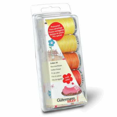 Gutermann Cotton No.30 Thread Set 5 x 300m - Yellow & Orange