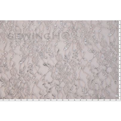 Dark Vanilla Metallic Shimmer Chantilly Lace - dark vanilla Chantilly lace from Solstiss