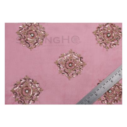 Antonia Embroidery - bugle beads and sequins, and a crystal stone at its center