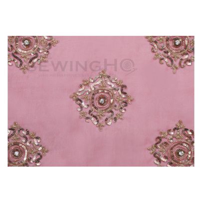 Antonia Embroidery - bugle beads and sequins, and a crystal stone at its center