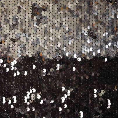 100% Polyester Mesh with Sequin Silver/black Embellishments 