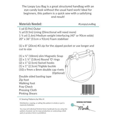The Loopy Lou Bag Sewing Pattern - Mrs H