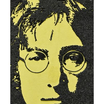 Artwork of John Lennon with Glass Beads
