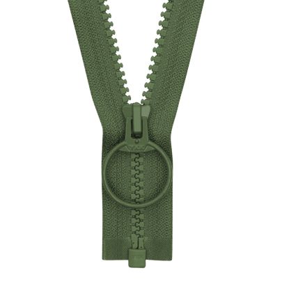 YKK Vislon Sports Open End Zip- Khaki Green 20cm