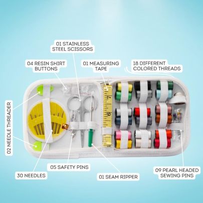 White and Red Lightweight Sewing Kit