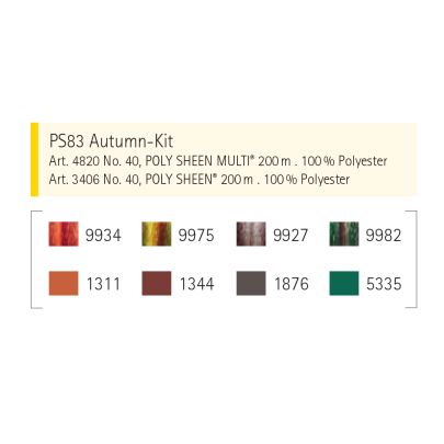  Mettler Poly Sheen 200m- Autumn Selection Thread Kit 8 Pack