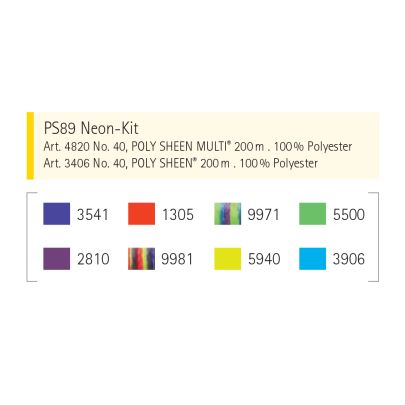 Mettler Poly Sheen 200m- Neon Selection Thread Kit 8 Pack