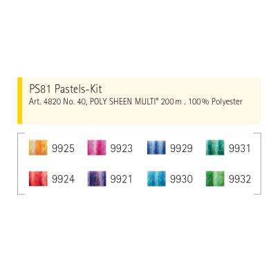 Mettler Poly Sheen 200m- Pastels Selection Thread Kit 8 Pack