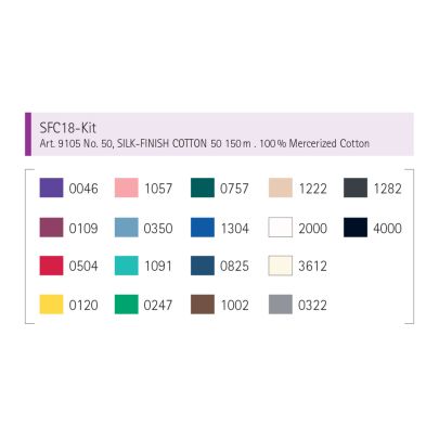 Mettler Silk Finish Cotton 200m- Standard Selection Thread Kit 18 Pack