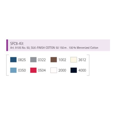 Mettler Silk Finish Cotton 200m- Standard Selection Thread Kit 8 Pack