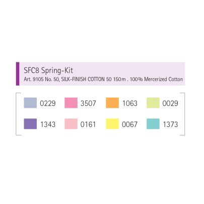 Mettler Silk Finish Cotton 200m- Spring Selection Thread Kit 8 Pack