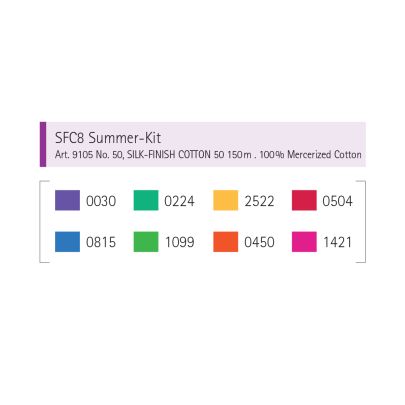 Silk Finish Cotton 200m- Summer Selection Thread Kit 8 Pack