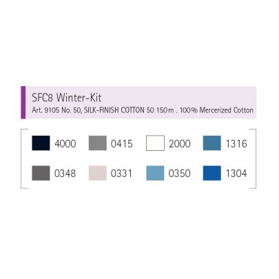 Mettler Silk Finish Cotton 200m- Winter Selection Thread Kit 8 Pack